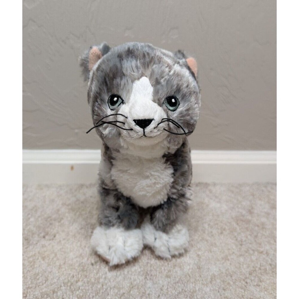 Ikea Grey White lilleplutt Tabby Cat 10" Stuffed Animal Plush